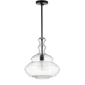 Bettina 13.37" Glass/Metal LED Pendant - JONATHAN Y